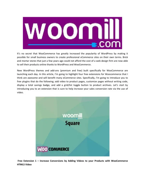 Free WooCommerc Extensions That Are Sure To Enhance Your eCommerce Site