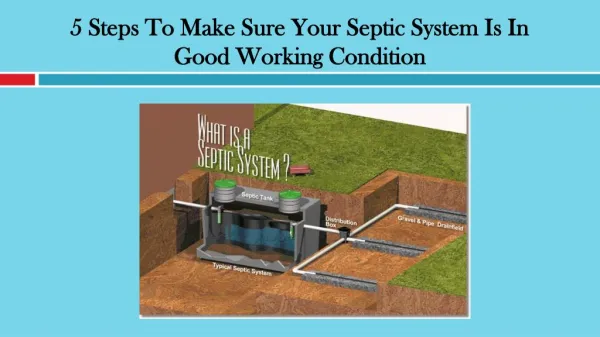 5 Steps To Make Sure Your Septic System Is In Good Working Condition