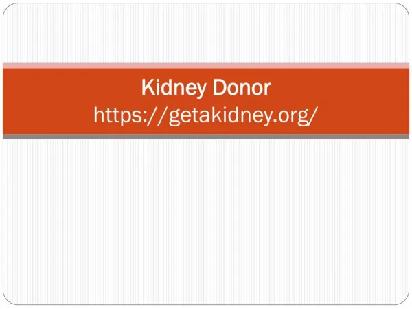 Kidney Transplant Donor