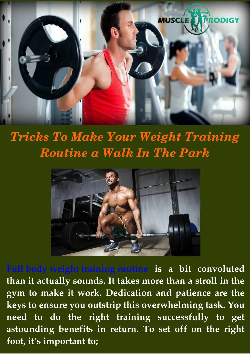 tricks to make your weight training routine
