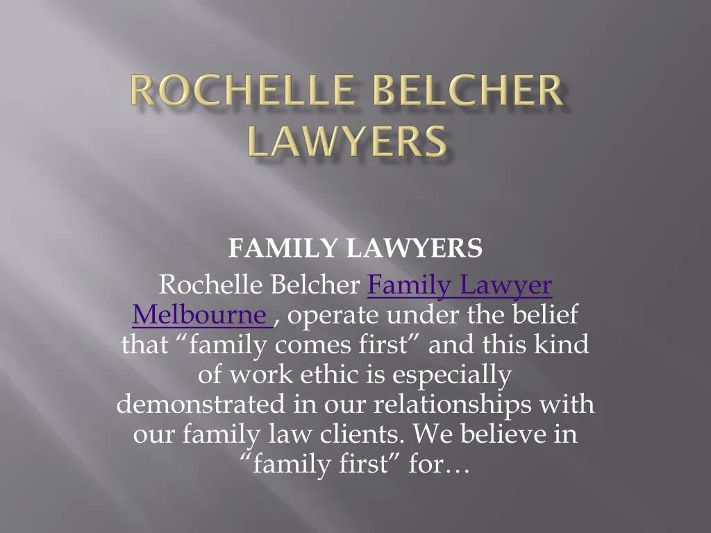 rochelle belcher lawyers