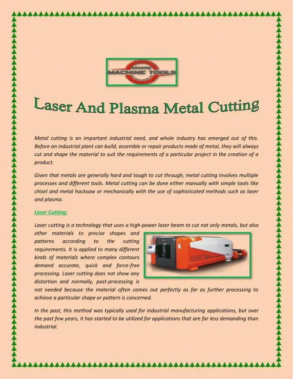 Laser And Plasma Metal Cutting