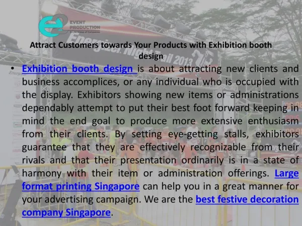 Attract customers towards your products with exhibition booth design
