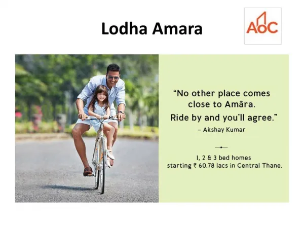 Lodha Amara - Lodha Group's New Residential Project