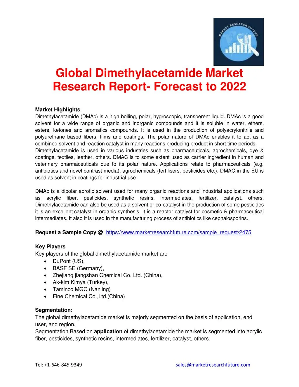 global dimethylacetamide market research report