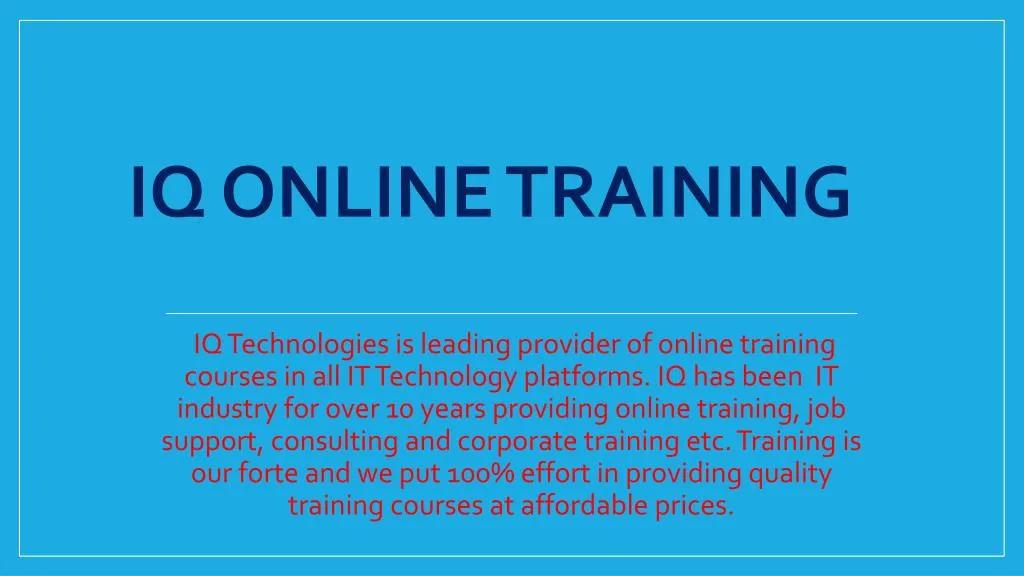 iq online training