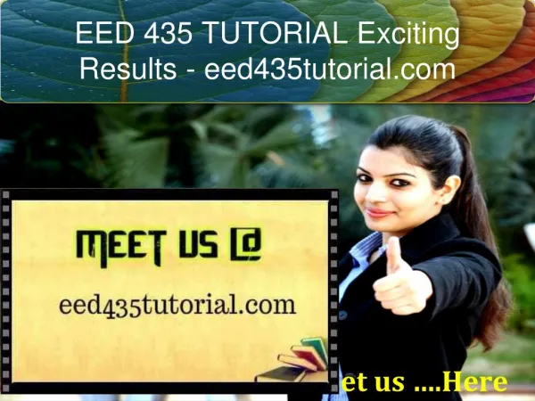 EED 435 TUTORIAL Exciting Results / eed435tutorial.com