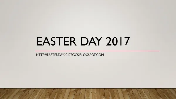 Easter Day Message 2017