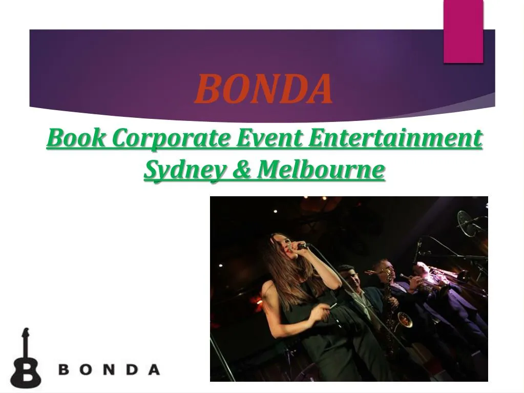 bonda book corporate event entertainment sydney melbourne