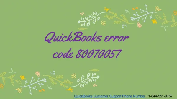 QuickBooks error code 80070057