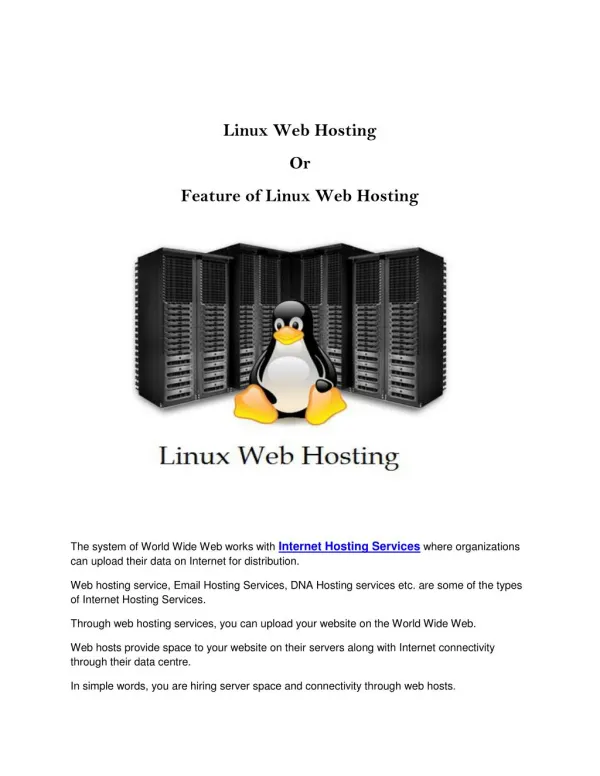 Feature of Linux Web Hosting