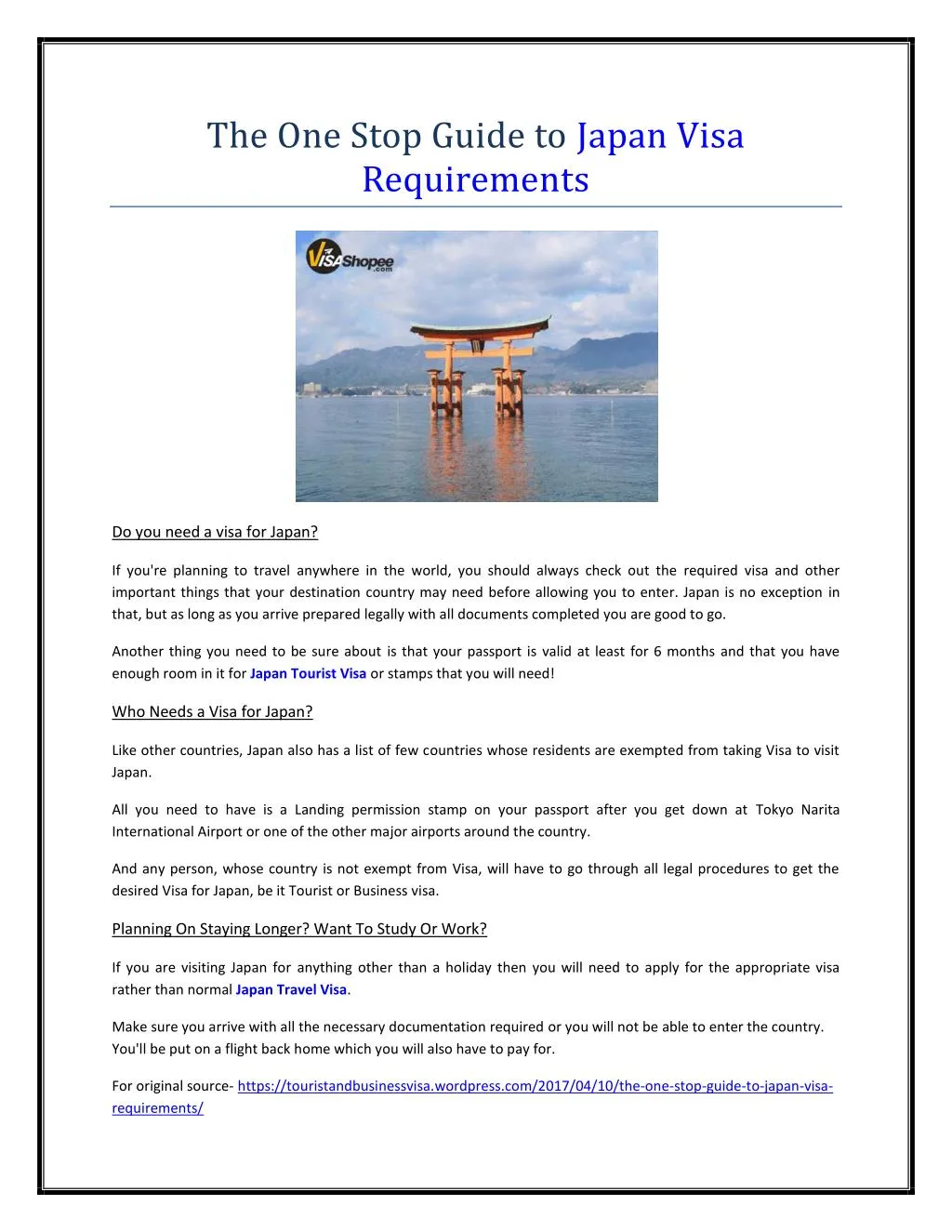 the one stop guide to japan visa requirements
