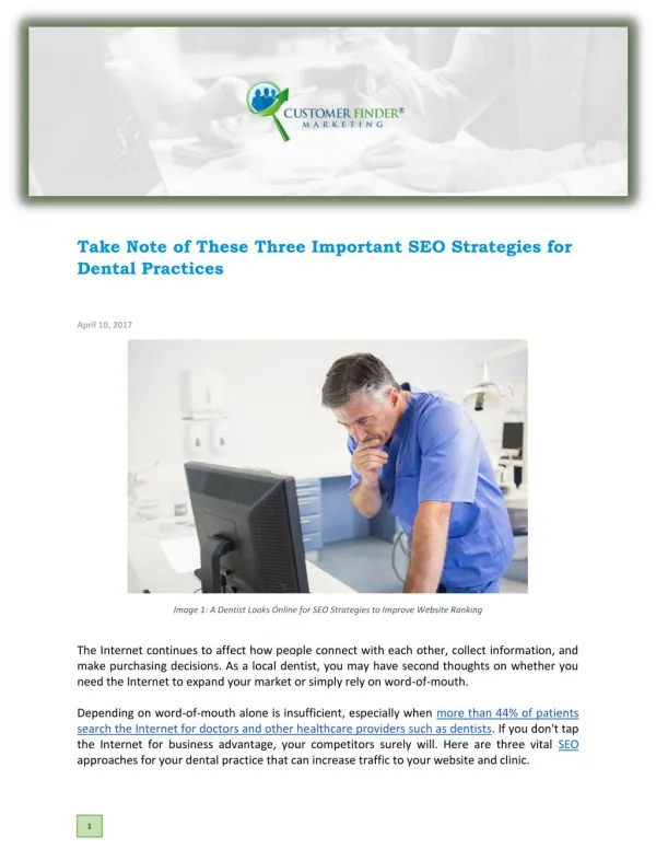 Take Note of These Three Important SEO Strategies for Dental Practices