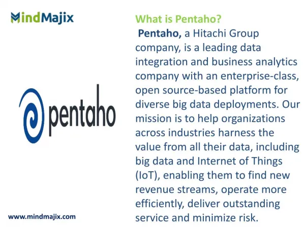 what is pentaho pentaho a hitachi group company