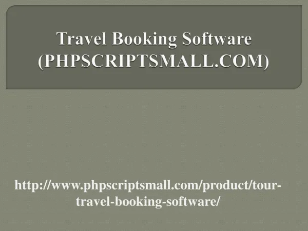Travel Booking Software (PHPSCRIPTSMALL.COM)