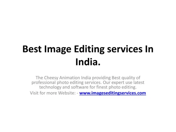 Best Image Editing services In India.
