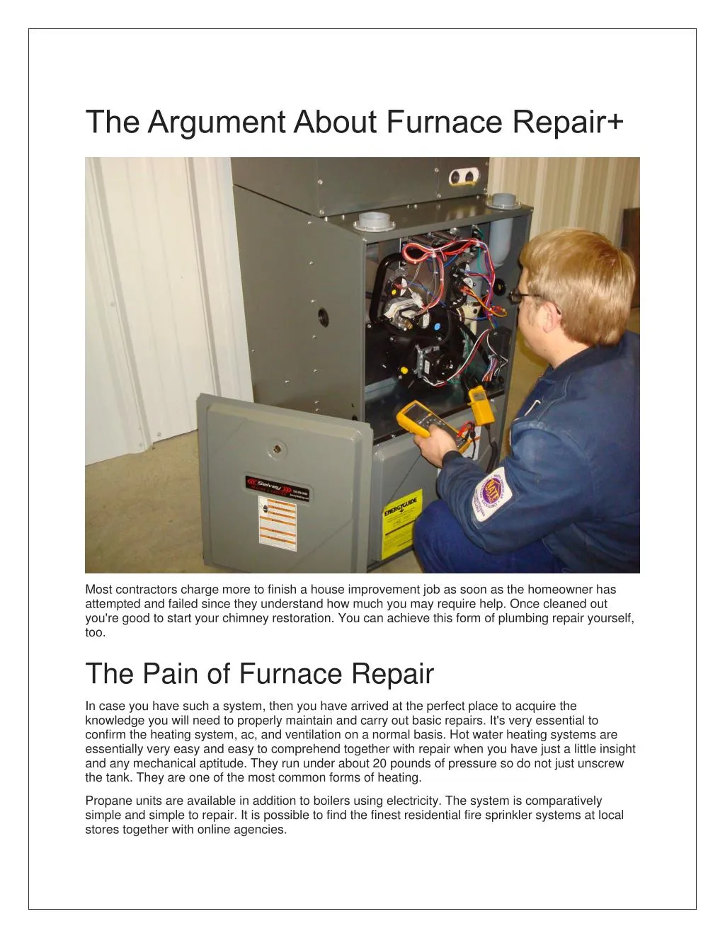 the argument about furnace repair