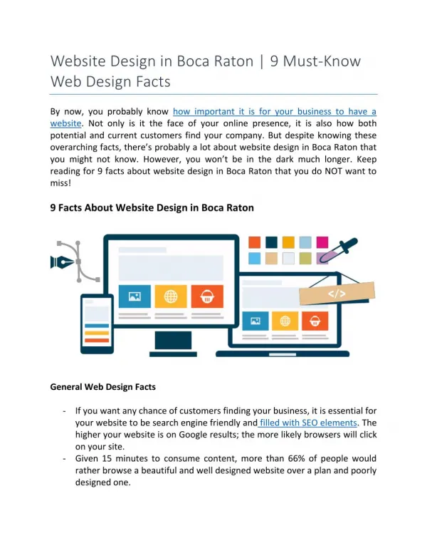 Website Design in Boca Raton | 9 Must-Know Web Design Facts