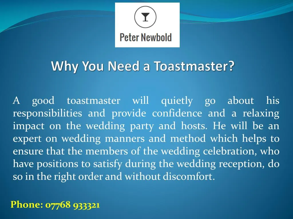 why y ou need a t oastmaster