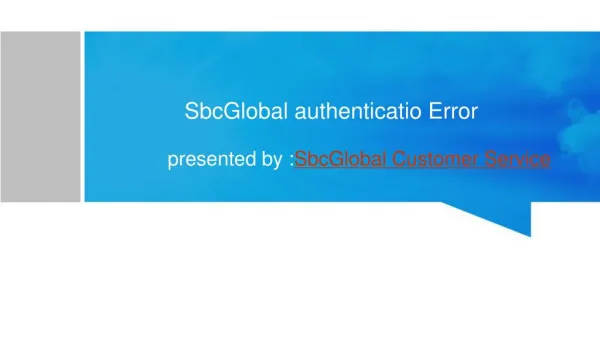 SbcGlobal authentication Error