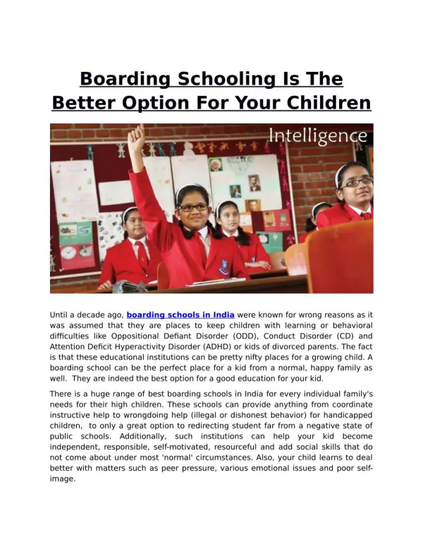 Boarding Schooling Is The Better Option For Your Children
