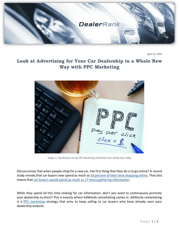 Look at Advertising for Your Car Dealership in a Whole New Way with PPC Marketing
