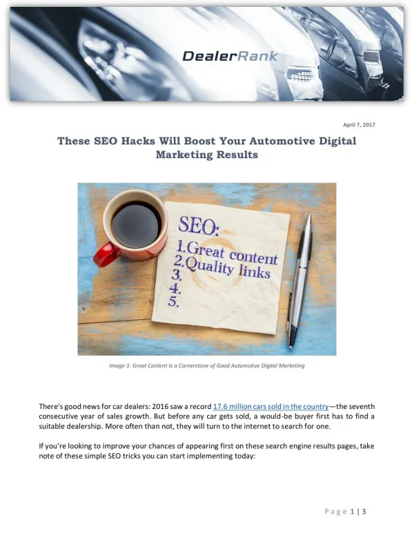 These SEO Hacks Will Boost Your Automotive Digital Marketing Results
