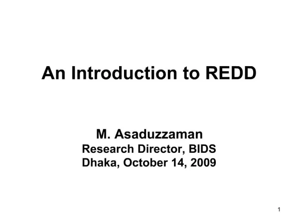 An Introduction to REDD