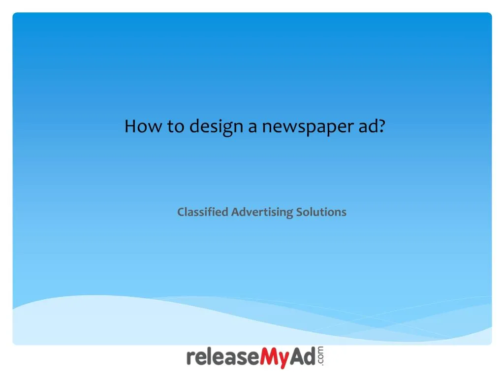 how to design a newspaper ad