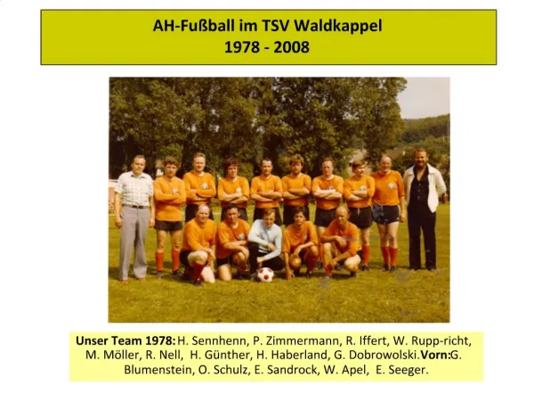 AH-Fu ball im TSV Waldkappel 1978 - 2008
