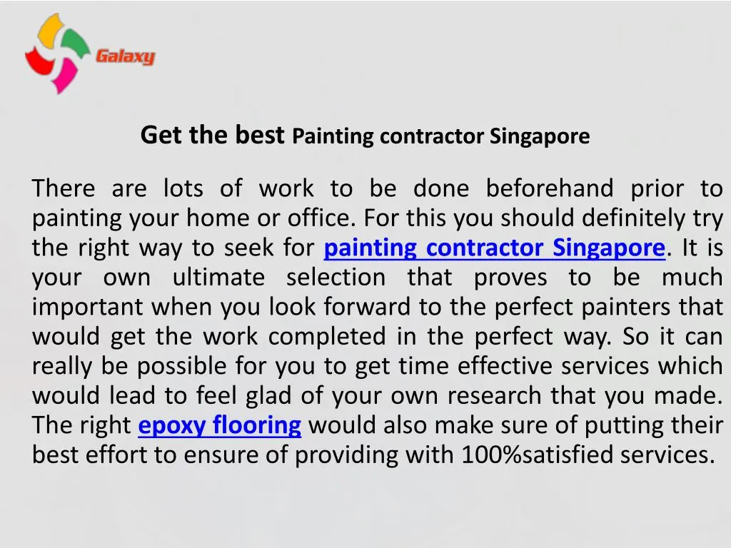 get the best painting contractor singapore