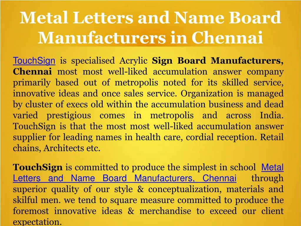metal letters and name board manufacturers
