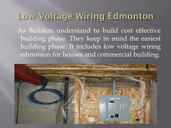 Low Voltage Wiring Edmonton
