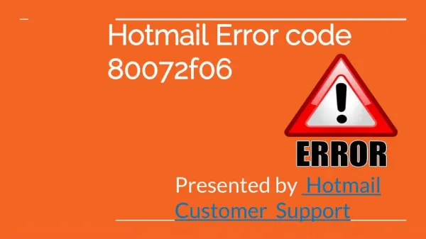 Hotmail Error Code