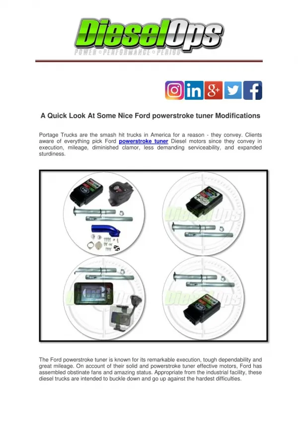 A Quick Look At Some Nice Ford powerstroke tuner Modifications