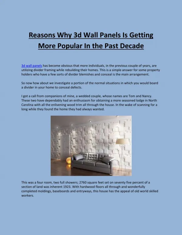 3d Wall Panels- All Weather Insulated Panels