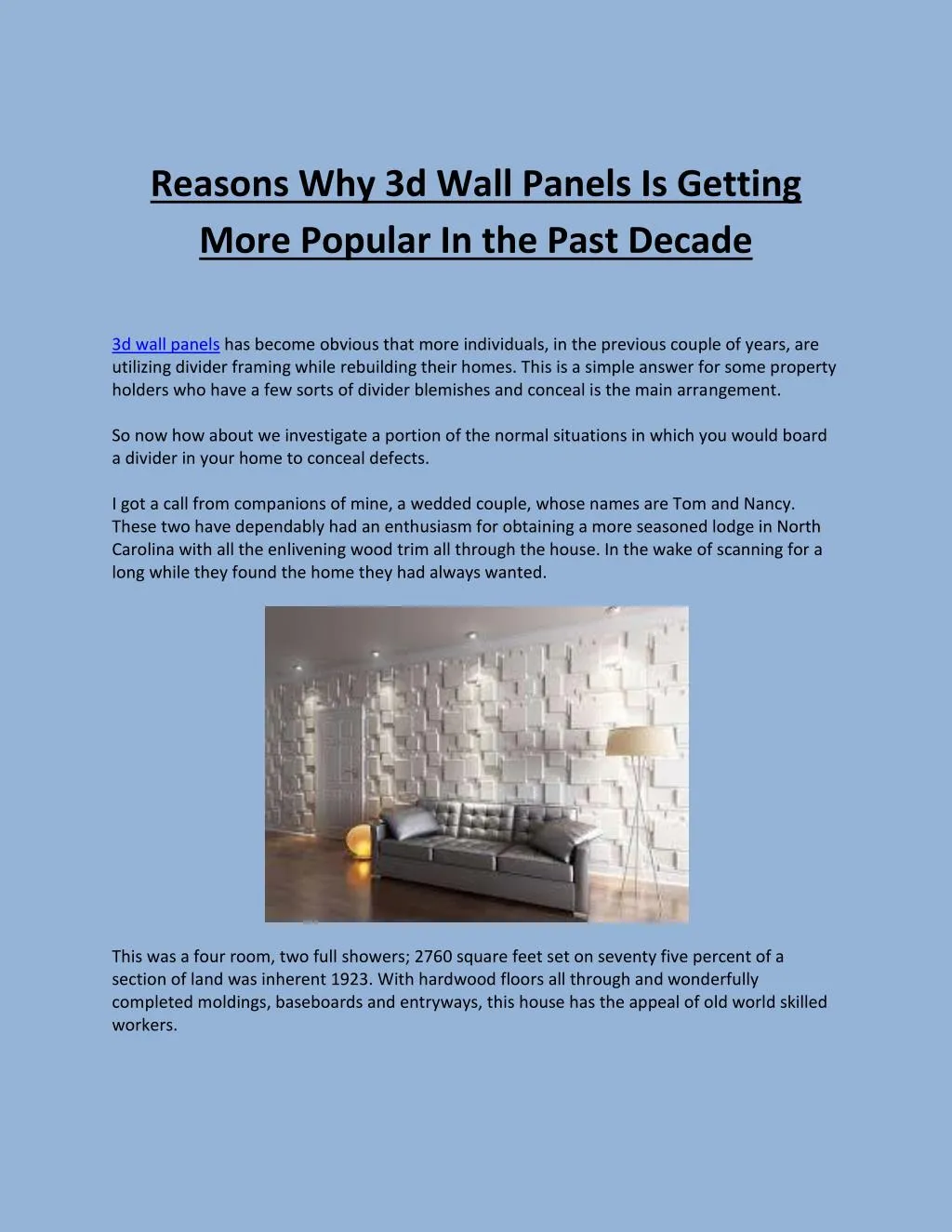 reasons why 3d wall panels is getting more