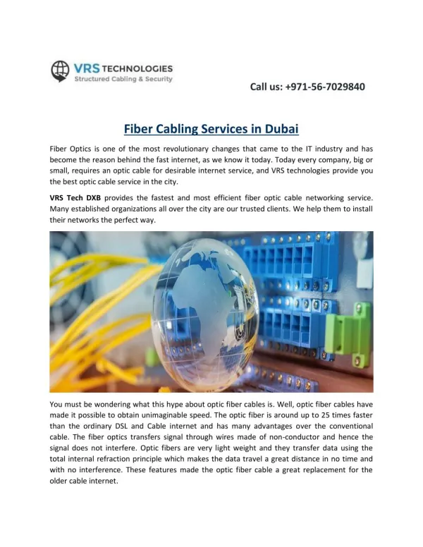 Fiber Cabling Services