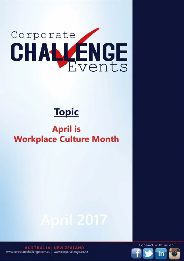 April is Workplace Culture Month