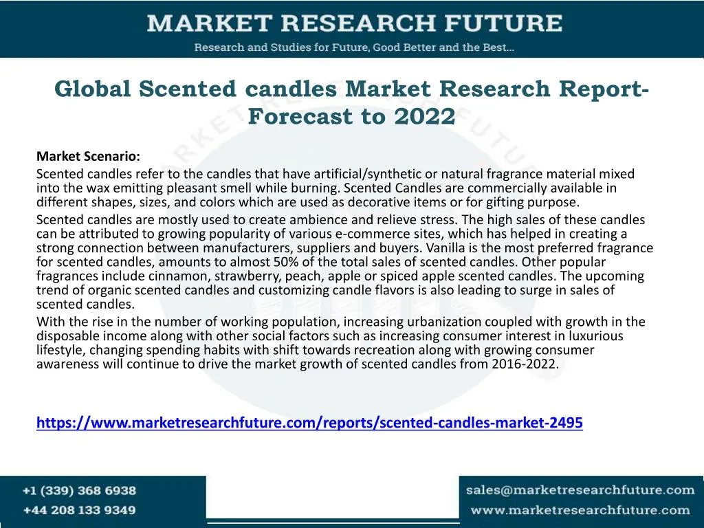 global scented candles market research report forecast to 2022
