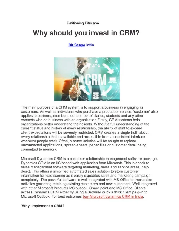 Why should you invest in CRM?