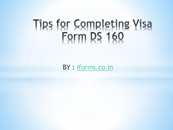 Download DS 160 US Visa Application Form