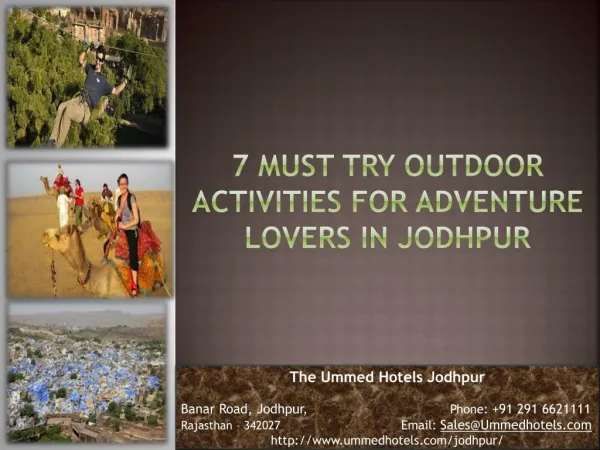 7 Must Try Outdoor Activities For Adventure Lovers In Jodhpur.
