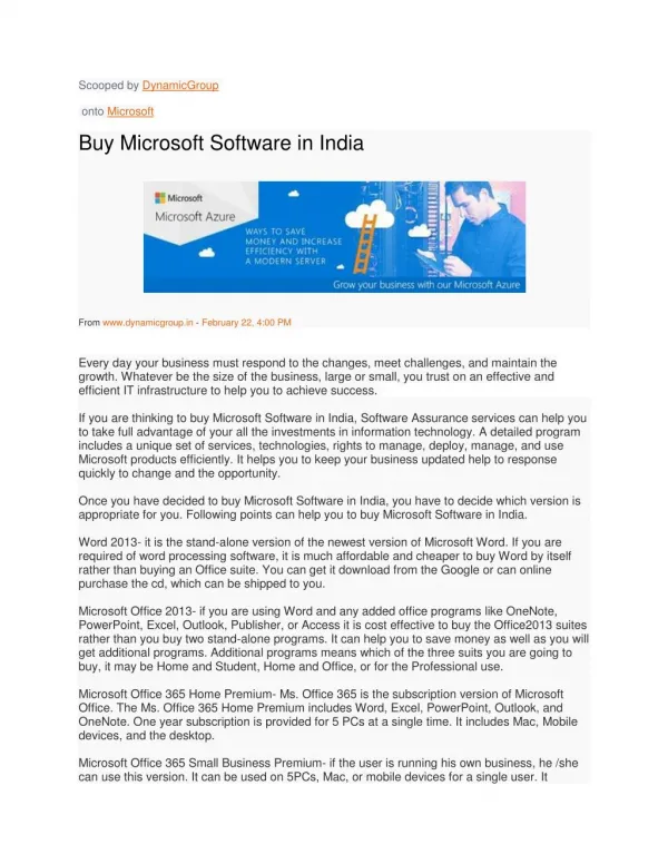 Buy Microsoft Software in India