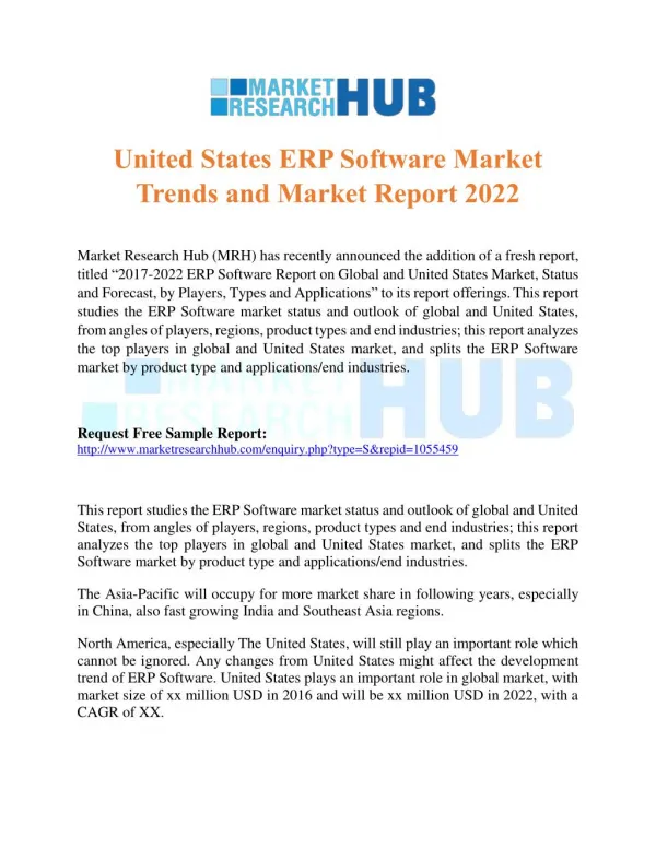 United States ERP Software Market Trends and Market Report 2022