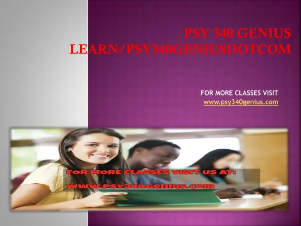 psy 340 genius Learn/psy340geniusdotcom