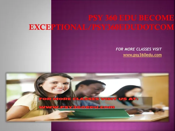 psy 360 edu Become Exceptional/psy360edudotcom