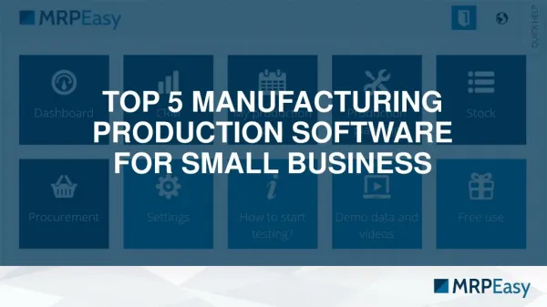 Top 5 manufacturing production software for a small business