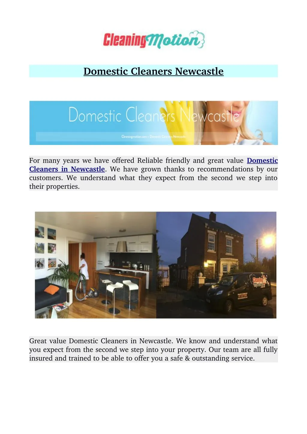 domestic cleaners newcastle