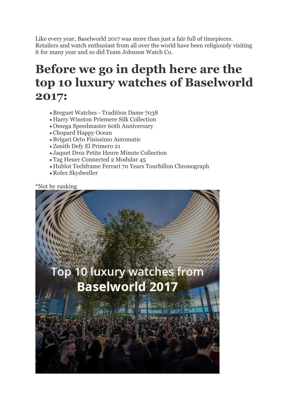 like every year baselworld 2017 was more than